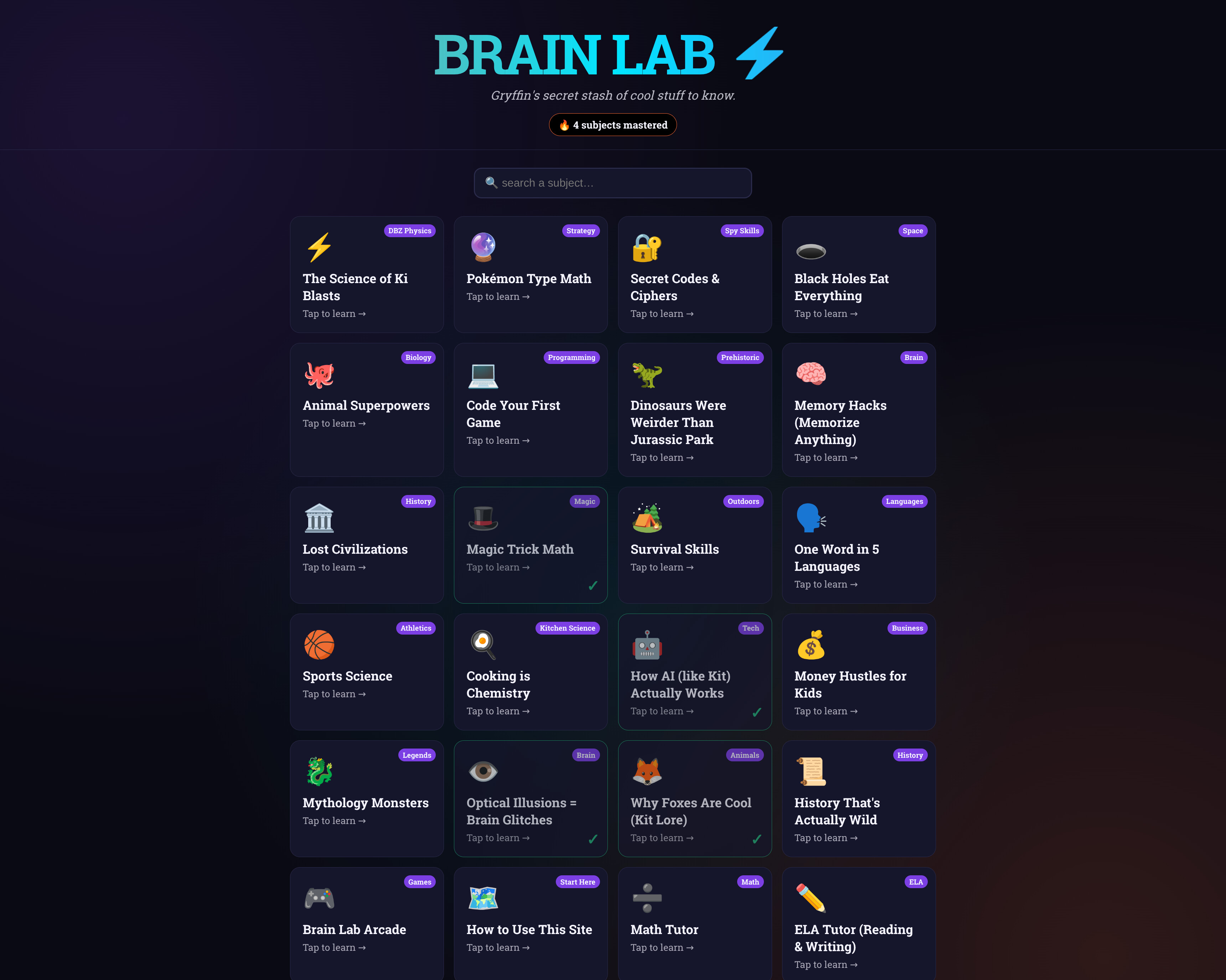 Gryffin's project — gryffins-brainlab.vercel.app
