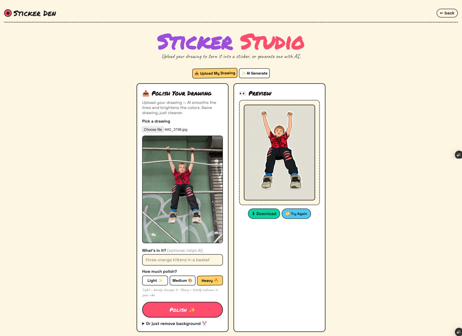 Westen's project — stickerden.tangent.build